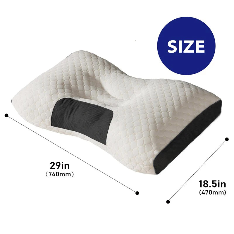 1pc/2pcs Soft Neck Pillow,  Adjustable Ergonomic Orthopedic Contour Support, High Quality Pillow Core, For Sleeping Comfort