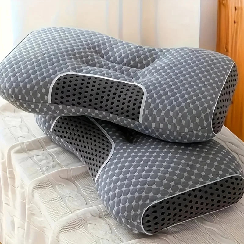 2pcs Massage Neck Pillows Adjustable Ergonomic Orthopedic Contour Support, High-Quality Pillow Core, All-Season Sleeping Comfort