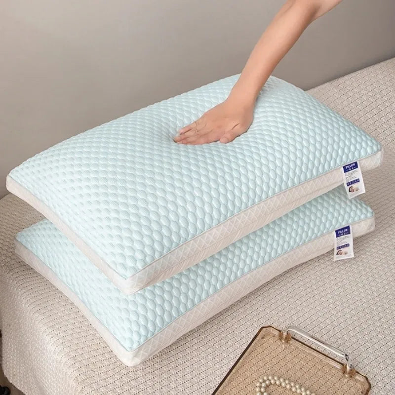 1PCS New Solid Color Cervical Spine Protection Sleep Aid Pillow Household Non-Collapse Pillow Core Student Single Low Pillow