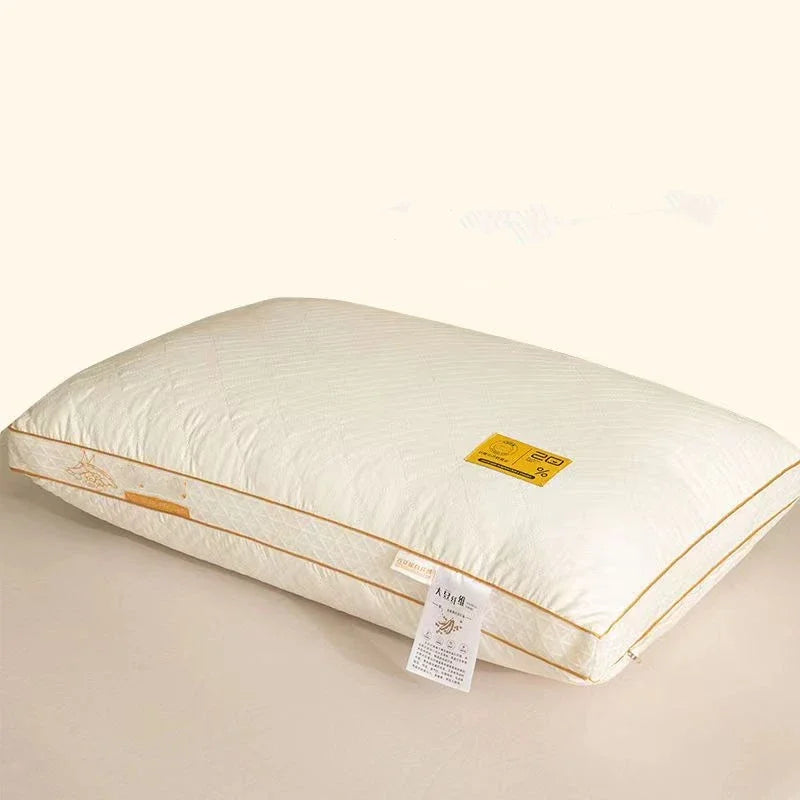 Soybean Fiber Neck Protection Pillow with No Collapse High Rebound Comfortable Pillow Core for Adult and Household