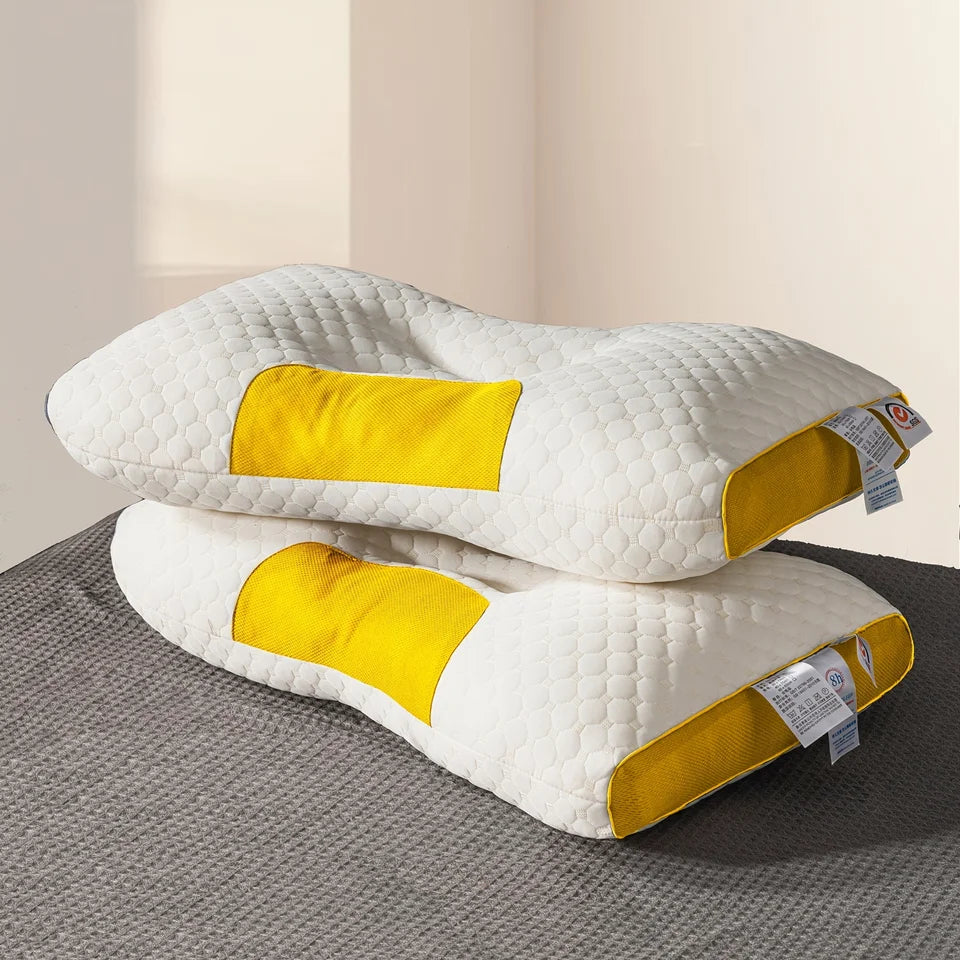 2pcs Massage Neck Pillows Adjustable Ergonomic Orthopedic Contour Support, High-Quality Pillow Core, All-Season Sleeping Comfort