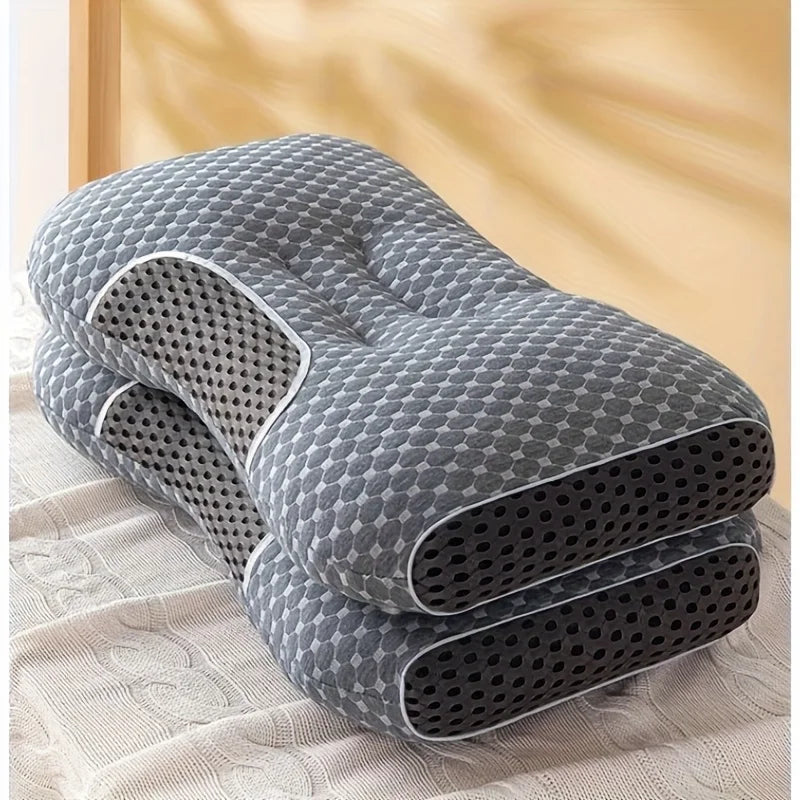 2pcs Massage Neck Pillows Adjustable Ergonomic Orthopedic Contour Support, High-Quality Pillow Core, All-Season Sleeping Comfort