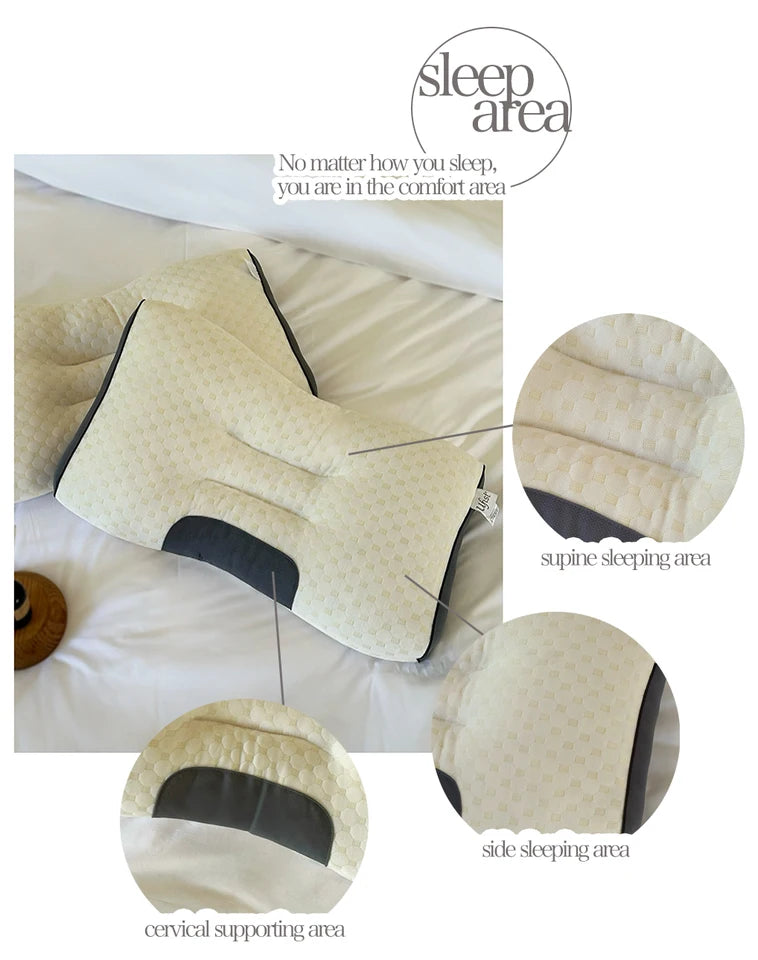 2pcs Massage Neck Pillows Adjustable Ergonomic Orthopedic Contour Support, High-Quality Pillow Core, All-Season Sleeping Comfort